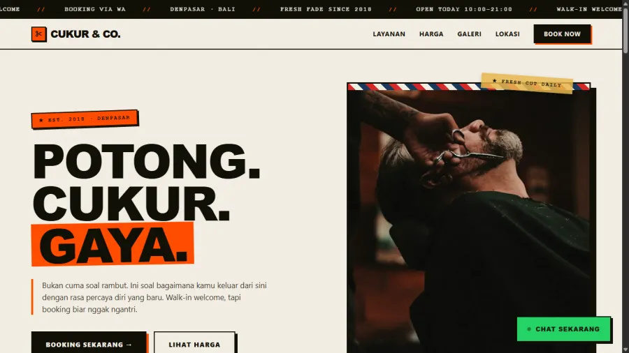 Preview website barbershop FadeHouse