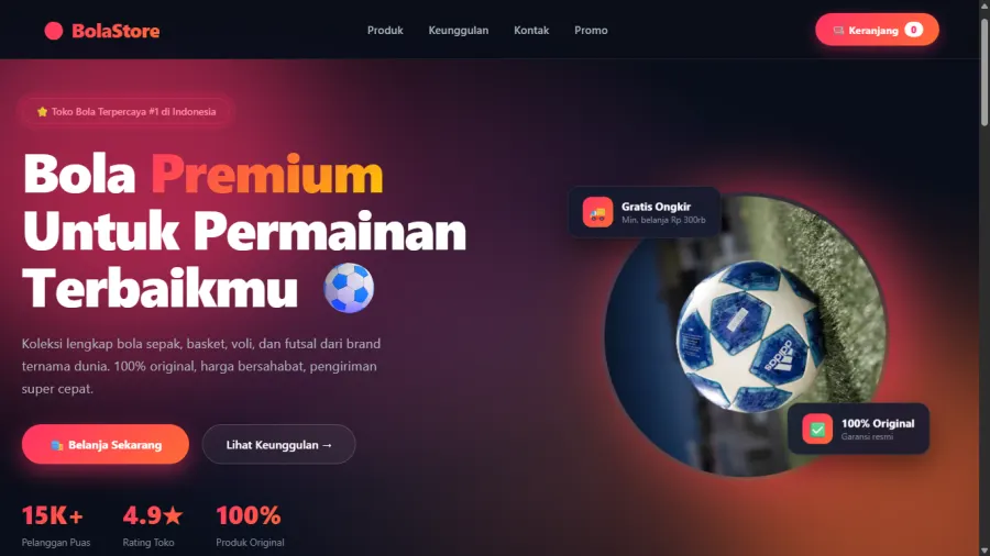 Preview website portofolio kreatif PortoOne