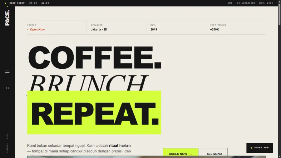 Preview website resto Rasa Nusantara