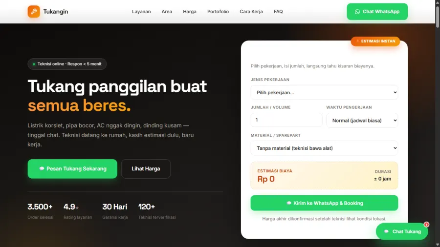 Preview website jasa lokal JasaKita