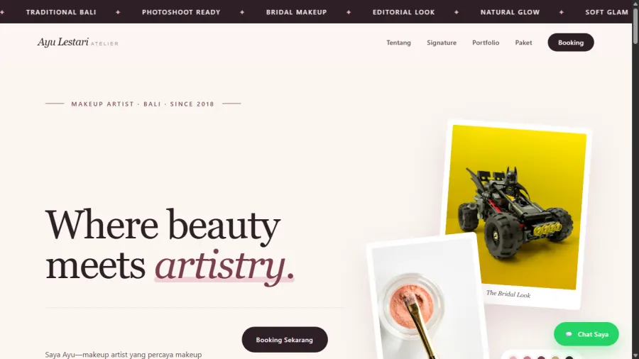 Preview website makeup artist GlowStudio