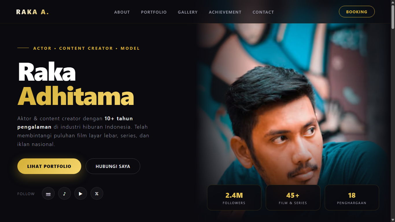 Preview website personal profile