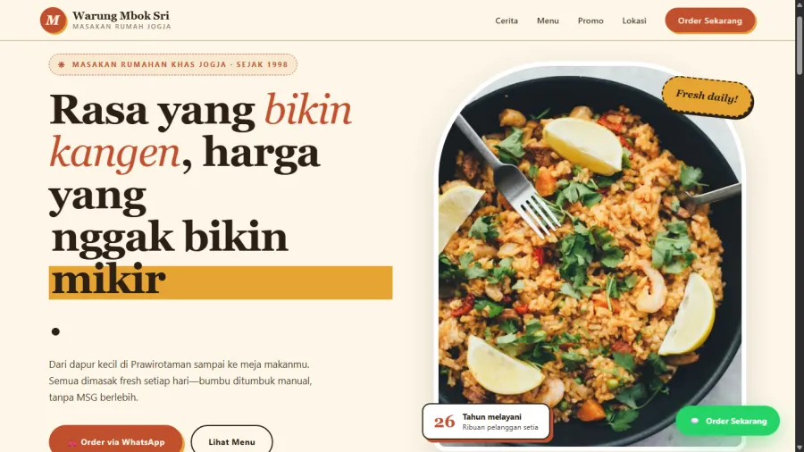Preview website warung online WarungKita